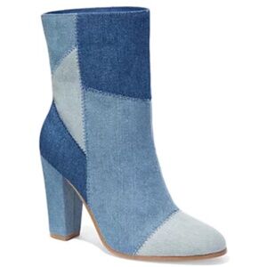Denim Patchwork Ankle Boot sz 10 *